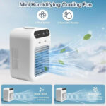 BougeRV Portable Air Cooler Fan 3 in 1 Rechargeable Fan with 2 Mist Speeds and Powerful Wind, Mini Multifunctional Cooling Fan for Bedroom, Office, Camping - Image 3