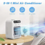 BougeRV Portable Air Cooler Fan 3 in 1 Rechargeable Fan with 2 Mist Speeds and Powerful Wind, Mini Multifunctional Cooling Fan for Bedroom, Office, Camping - Image 4